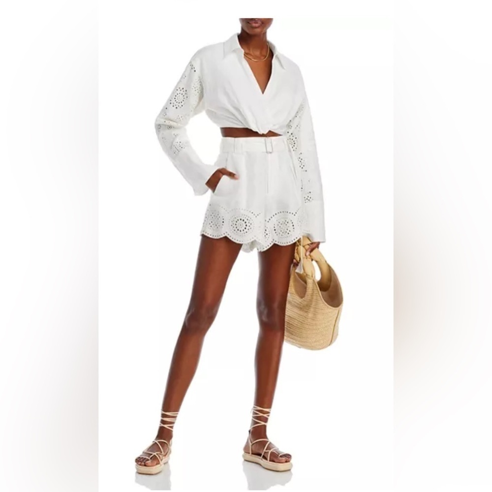 A.L.C.
Milos Eyelet Shorts